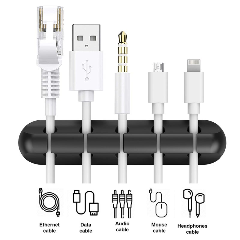 INCHOR Cable Clips, INCHOR Cable Organizer Cord Holder for Desk, Charging Cable Holder Cord Clips, Nightstand Cord Organizer Cable Management Wire Clip (7, 5, 3 Slots) - Image 3